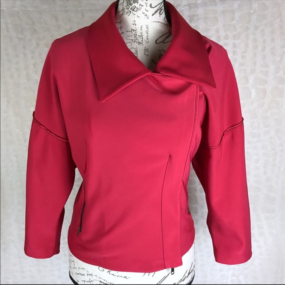 Tracy Reese Pink Jacket Lace Up Back Zip Sleeve M